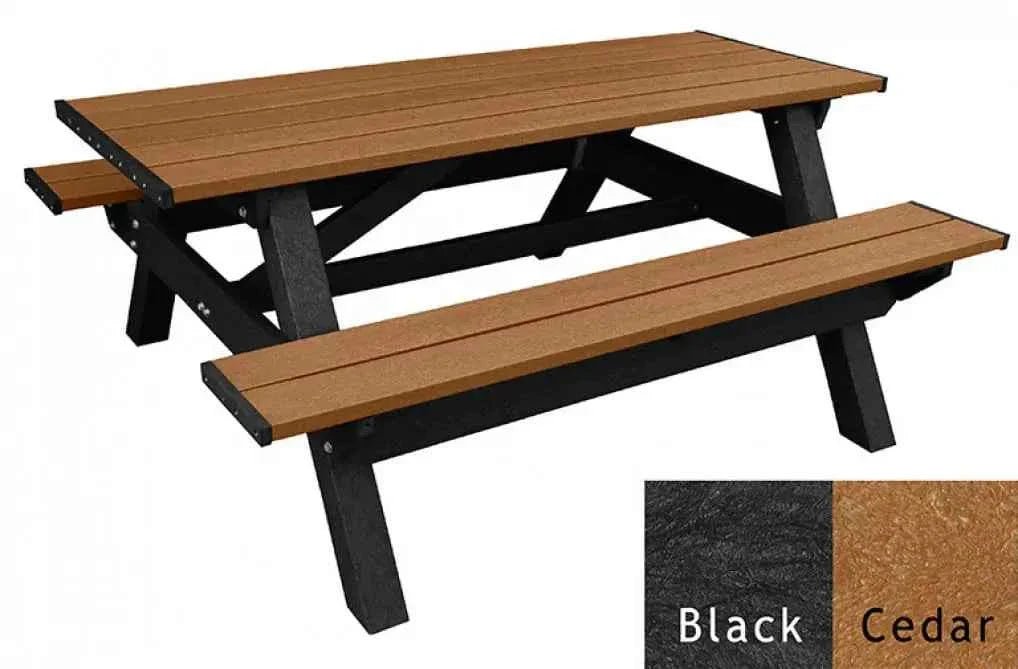 Deluxe Picnic Table – 6′ Durable Recycled Plastic Outdoor Seating - The Vitality Estate