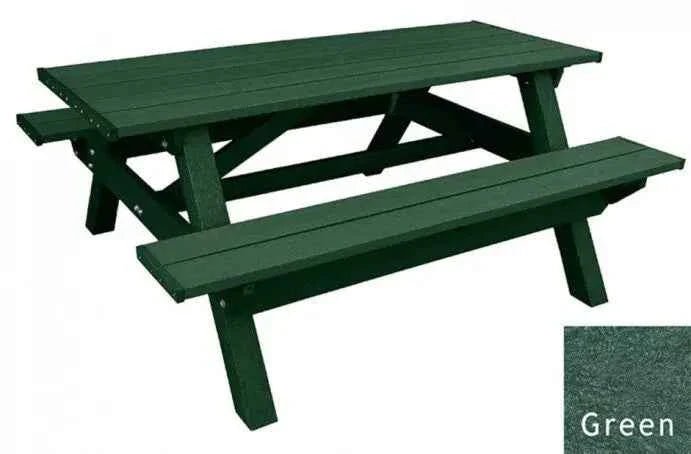 Deluxe Picnic Table – 6′ Durable Recycled Plastic Outdoor Seating - The Vitality Estate