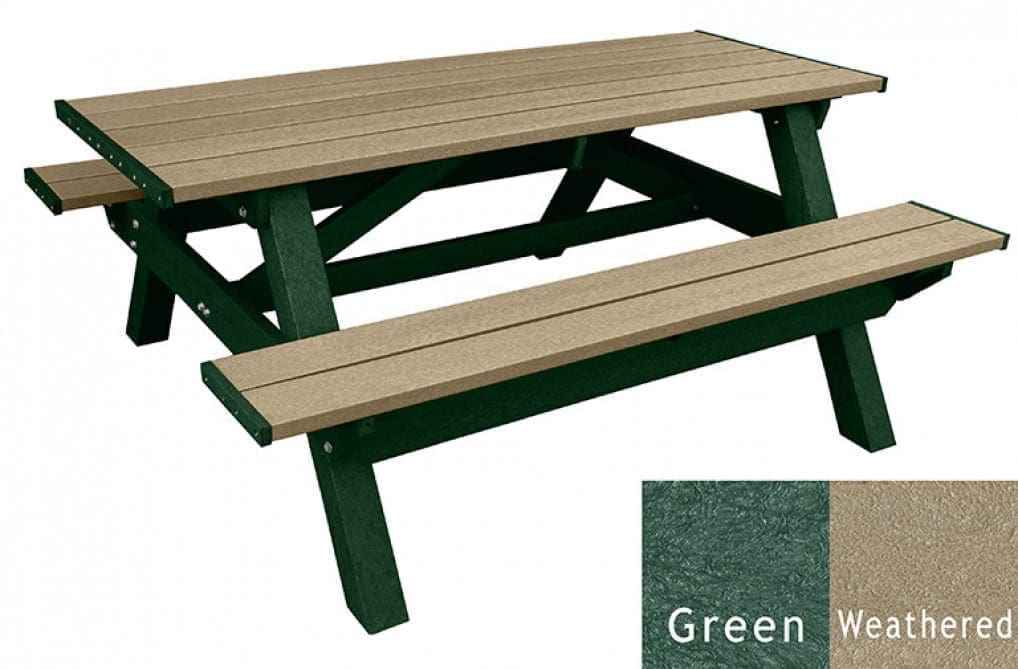 Deluxe Picnic Table – 6′ Durable Recycled Plastic Outdoor Seating - The Vitality Estate