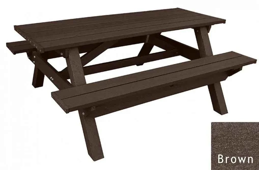 Deluxe Picnic Table – 6′ Durable Recycled Plastic Outdoor Seating - The Vitality Estate