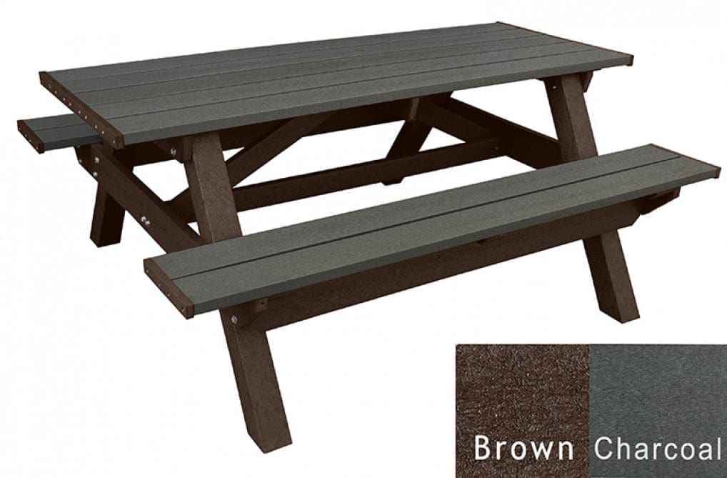 Deluxe Picnic Table – 6′ Durable Recycled Plastic Outdoor Seating - The Vitality Estate