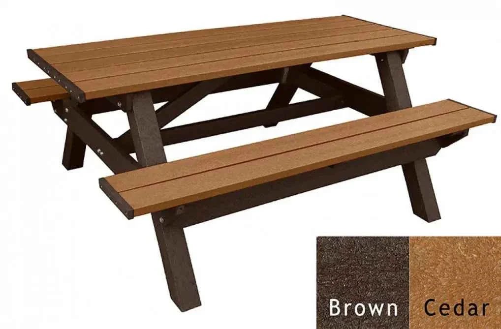 Deluxe Picnic Table – 6′ Durable Recycled Plastic Outdoor Seating - The Vitality Estate