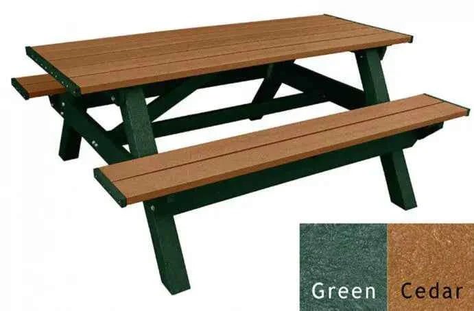 Deluxe Picnic Table – 6′ Durable Recycled Plastic Outdoor Seating - The Vitality Estate