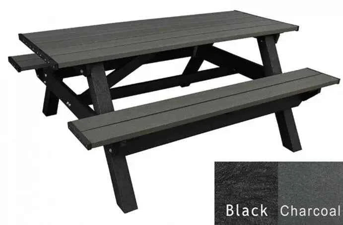Deluxe Picnic Table – 6′ Durable Recycled Plastic Outdoor Seating - The Vitality Estate
