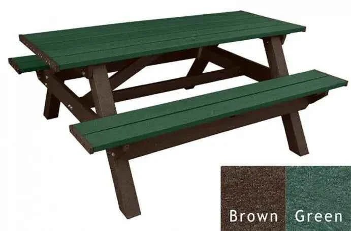 Deluxe Picnic Table – 6′ Durable Recycled Plastic Outdoor Seating - The Vitality Estate