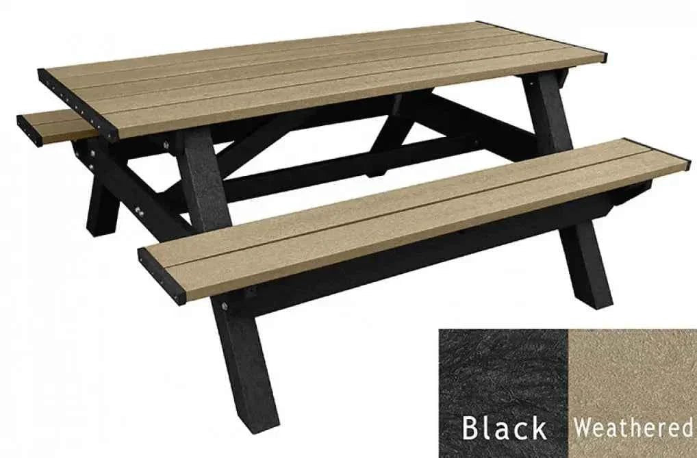 Deluxe Picnic Table – 6′ Durable Recycled Plastic Outdoor Seating - The Vitality Estate