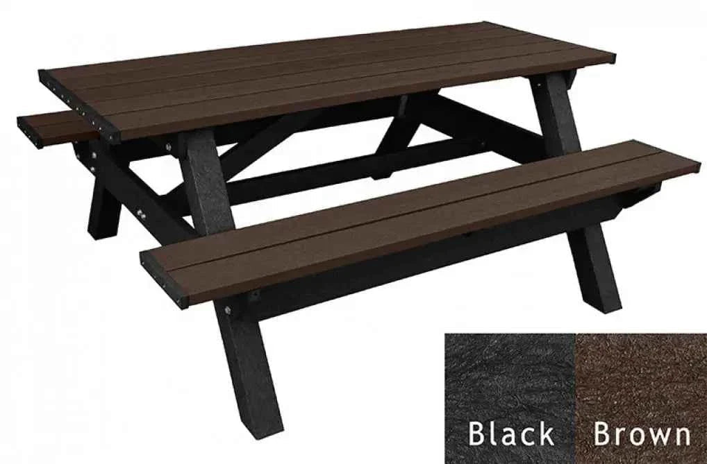 Deluxe Picnic Table – 6′ Durable Recycled Plastic Outdoor Seating - The Vitality Estate