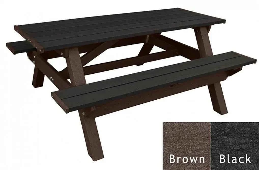 Deluxe Picnic Table – 6′ Durable Recycled Plastic Outdoor Seating - The Vitality Estate