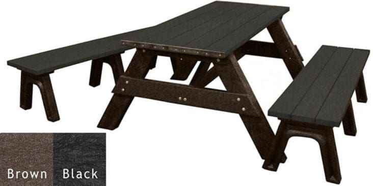 Deluxe Recycled Picnic Table with Detached Benches - Eco-Friendly Outdoor Seating - The Vitality Estate