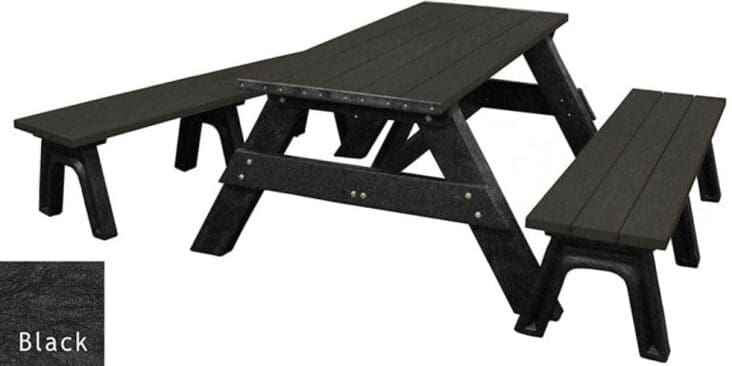 Deluxe Recycled Picnic Table with Detached Benches - Eco-Friendly Outdoor Seating - The Vitality Estate