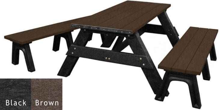 Deluxe Recycled Picnic Table with Detached Benches - Eco-Friendly Outdoor Seating - The Vitality Estate