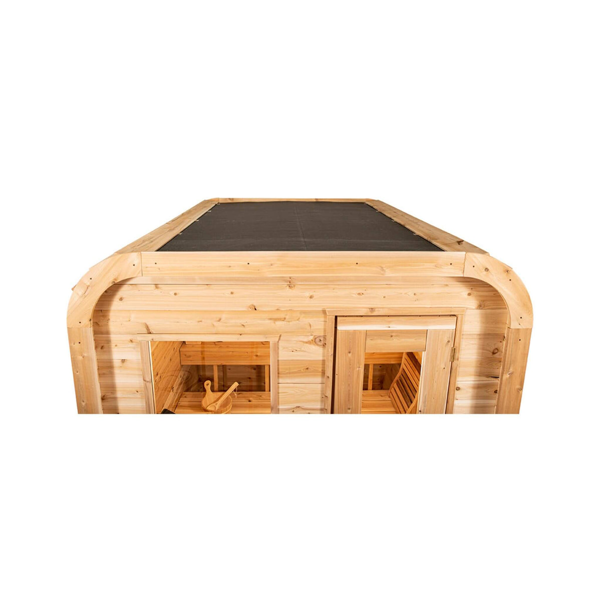 Dundalk Leisurecraft 4-Person Canadian Timber Luna Cube Sauna With Sloped Roof And Front Window [CTC22LU] (SAK96475) - The Vitality Estate