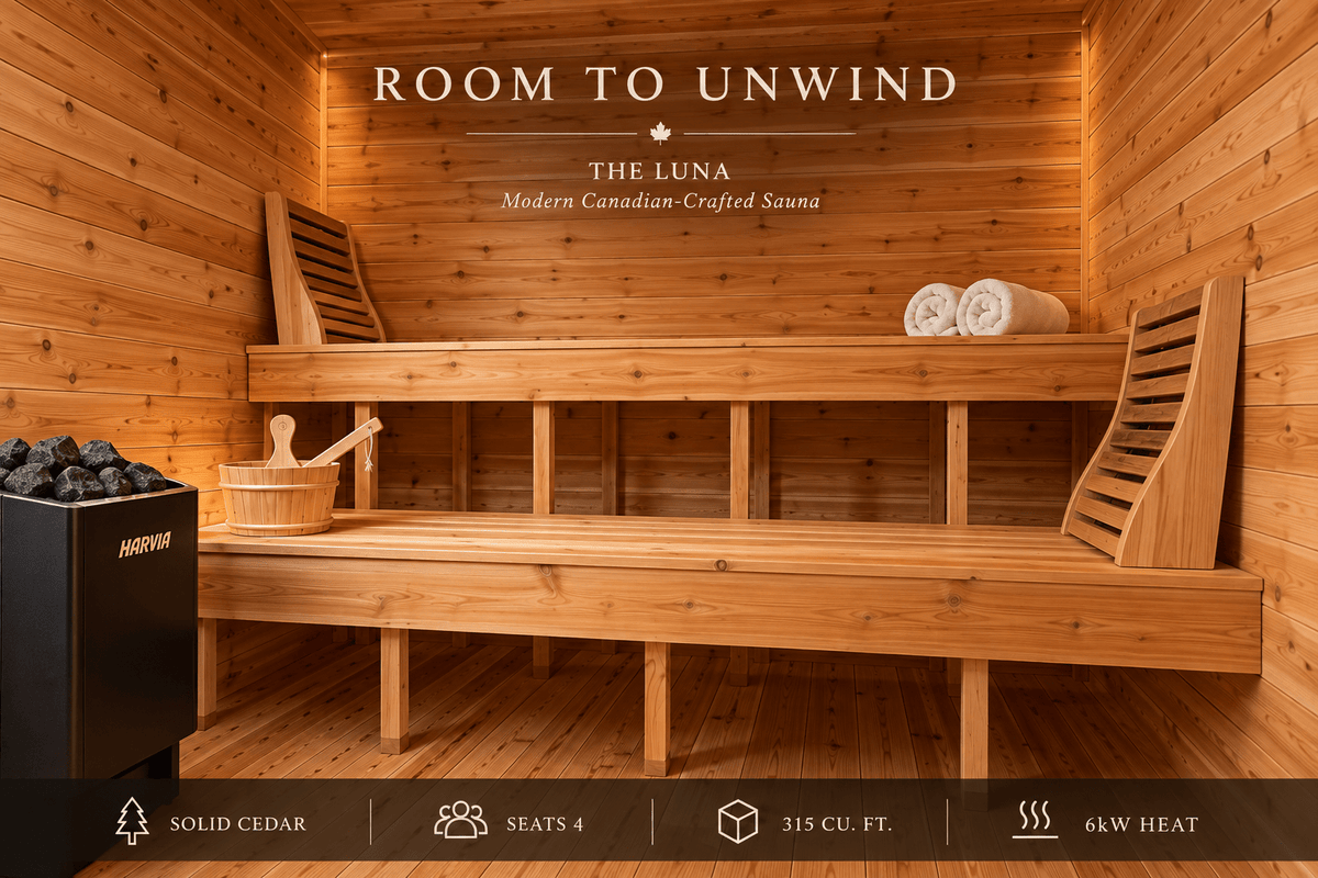 Dundalk LeisureCraft Luna 4-Person Outdoor Cedar Sauna - The Vitality Estate