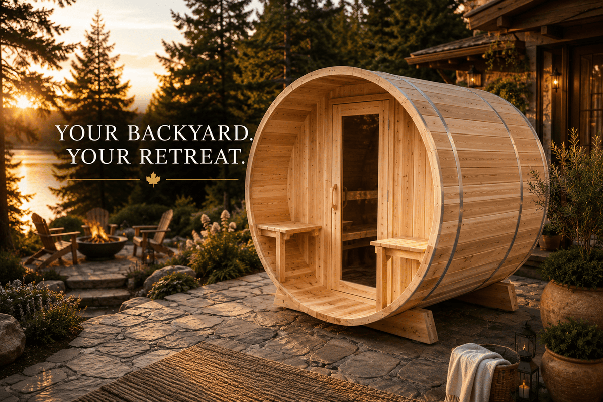 Dundalk LeisureCraft Serenity 4-Person Outdoor Barrel Sauna - The Vitality Estate