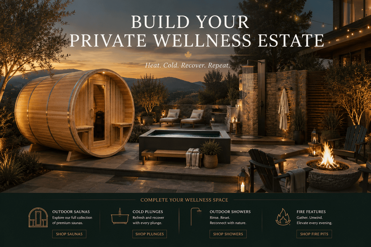 Dundalk LeisureCraft Serenity 4-Person Outdoor Barrel Sauna - The Vitality Estate