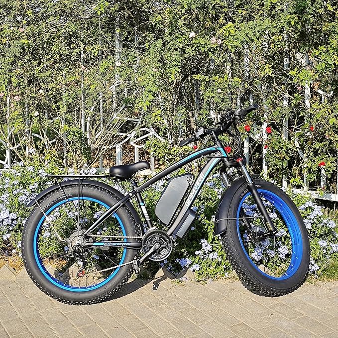 Ebike for Adults Electric, 52V 19.2Ah/32Ah, Peak 2000W/2500W E-Bike, 36/40MPH, 70 Miles/100Miles Long Range, Hydraulic Disc Brake, Off Road Snow Mountain E-Bike, 24"/26" Fat Tire Fast Electric Bicycle - The Vitality Estate