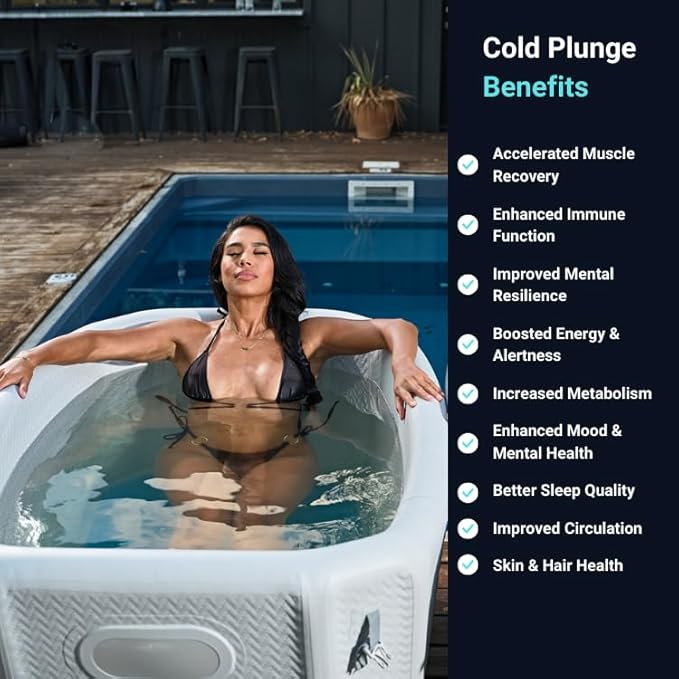 Endurance Cold Plunge 155 Gallon Ice Bath Tub Chiller Compatible Connections Inflatable, Durable, Portable, Insulated Design - The Vitality Estate