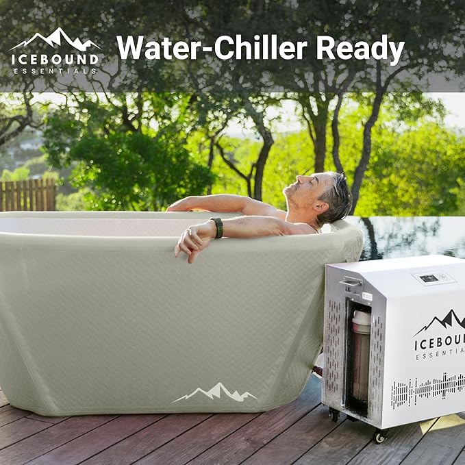 Endurance Cold Plunge 155 Gallon Ice Bath Tub Chiller Compatible Connections Inflatable, Durable, Portable, Insulated Design - The Vitality Estate