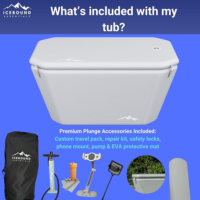 Endurance Cold Plunge 155 Gallon Ice Bath Tub Chiller Compatible Connections Inflatable, Durable, Portable, Insulated Design - The Vitality Estate