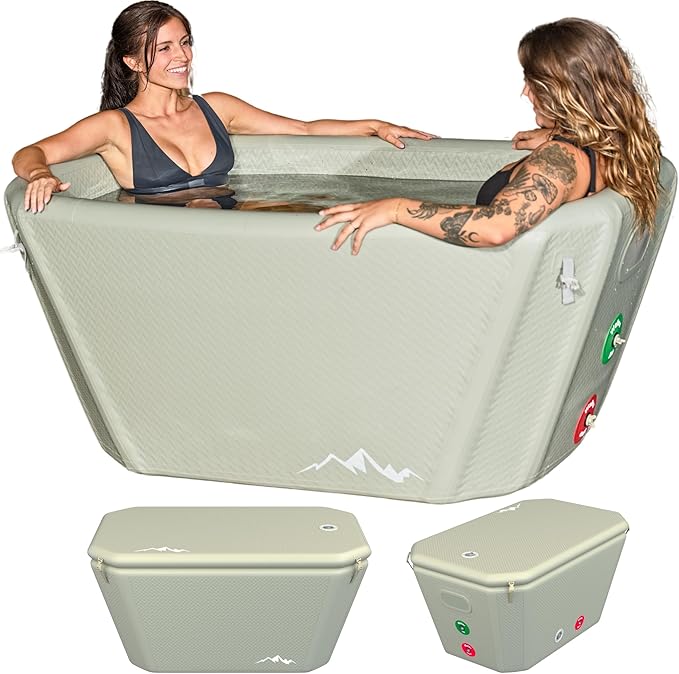 Endurance Cold Plunge 155 Gallon Ice Bath Tub Chiller Compatible Connections Inflatable, Durable, Portable, Insulated Design - The Vitality Estate