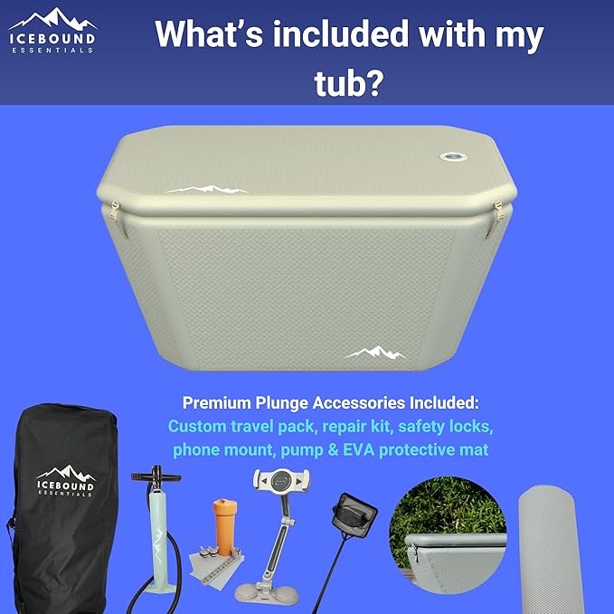 Endurance Cold Plunge 155 Gallon Ice Bath Tub Chiller Compatible Connections Inflatable, Durable, Portable, Insulated Design - The Vitality Estate