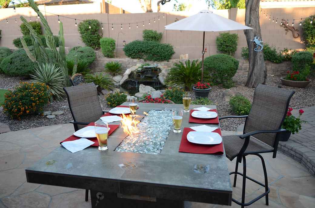 Entertainer Outdoor Fire Pit Table – 6 Ft with Fire Glass (LP/NG Compatible) - The Vitality Estate
