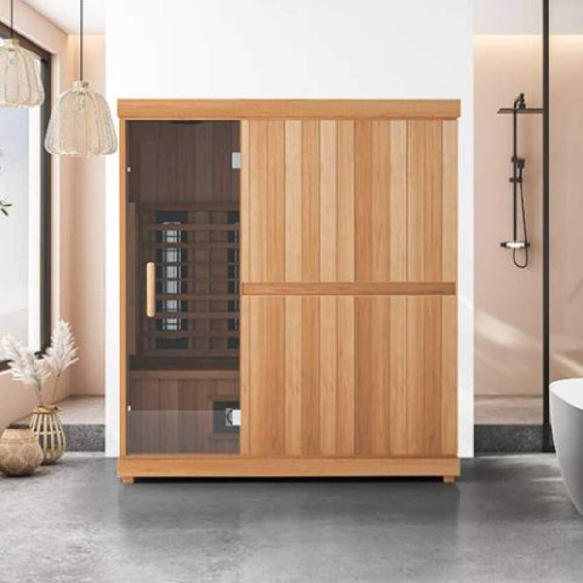 Finnmark FD-3 Full Spectrum 4-Person Capacity Home Infrared Sauna With Adjustable Sauna Feet [FD-KN003] (SAK52689) - The Vitality Estate