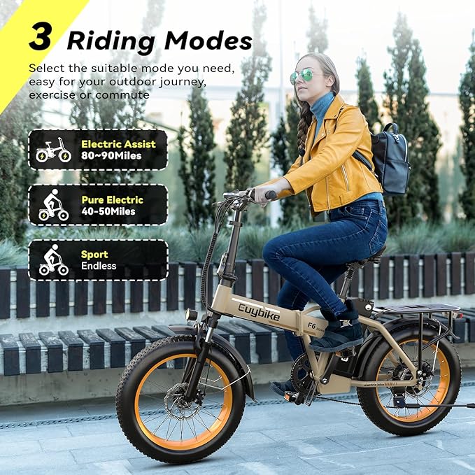 Foldable Electric Bike for Adults, 30+MPH, 48V 20Ah Removable Battery up to 80Miles, 20" Fat Tire Peak 1000W Motor Dirt Ebike Adult Electric Bicycle for City Commute Beach Mountain Adventurous E Bike - The Vitality Estate