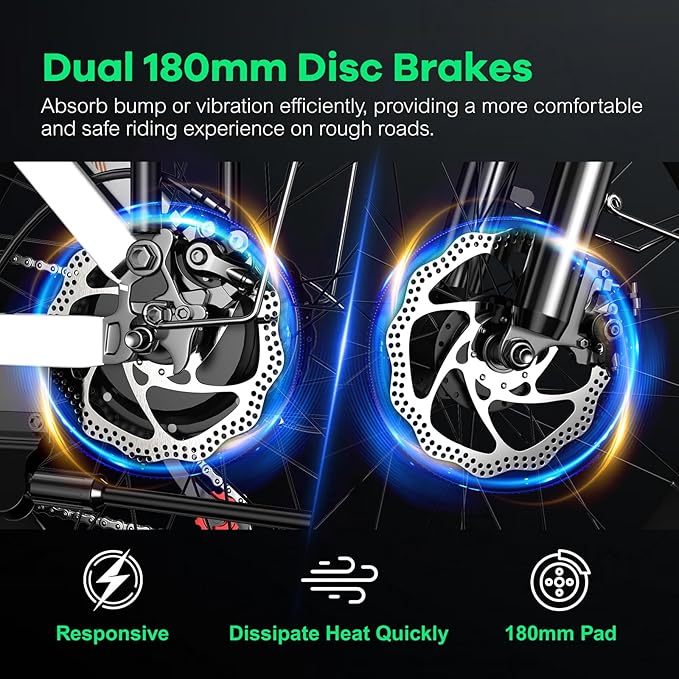 Foldable Electric Bike for Adults, 30+MPH, 48V 20Ah Removable Lithium Battery up to 80Miles, 20" Fat Tire 1000W Peak Motor Dirt Ebike Adult Electric Bicycle for Commute Beach Mountain E Bike - The Vitality Estate