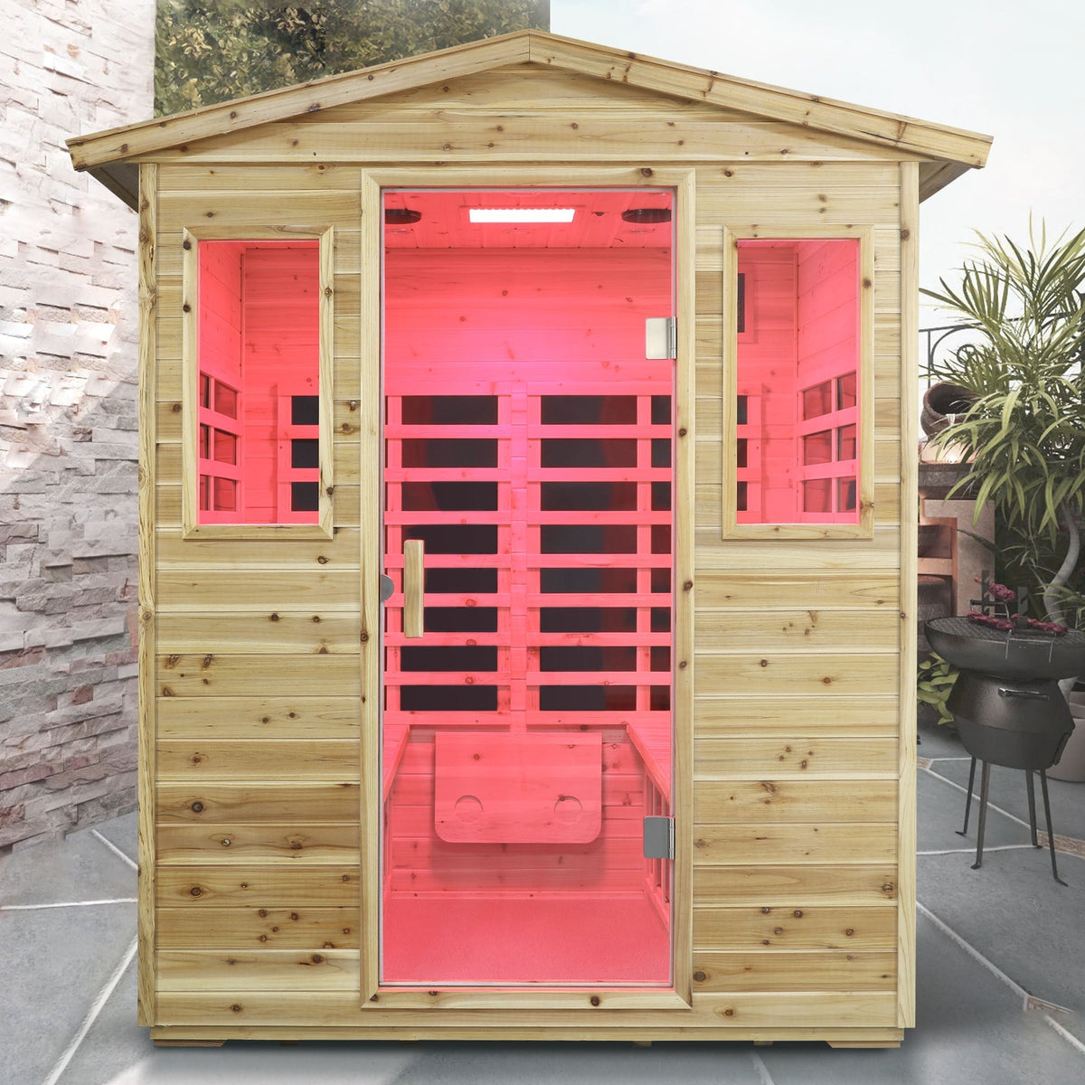 Four person Far-infrared Old fir outdoor sauna room - The Vitality Estate