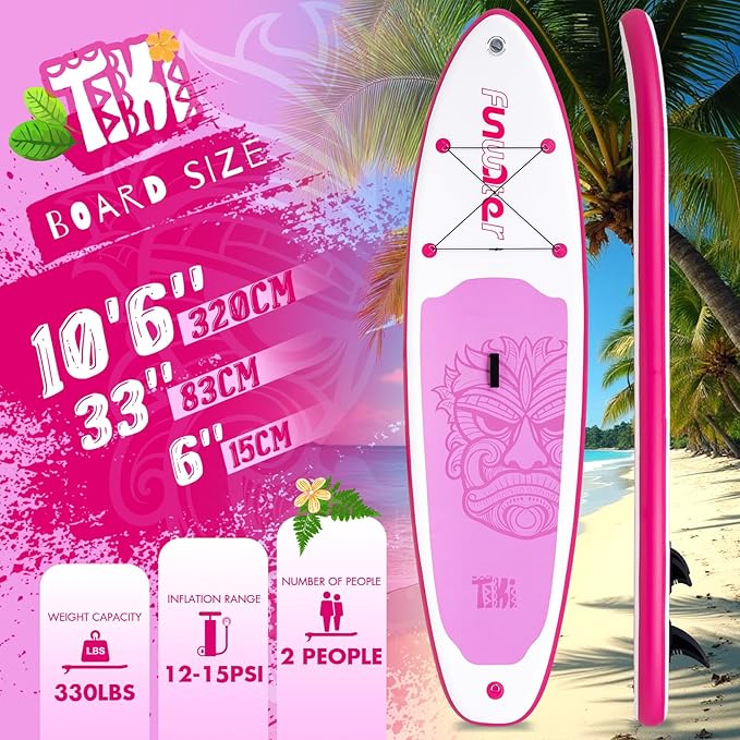 FunWater Inflatable Ultra-Light Stand Up Paddle Board for All Skill Levels with Premium SUP Paddleboard Accessories,Non-Slip Comfort Deck for Youth & Adults - The Vitality Estate