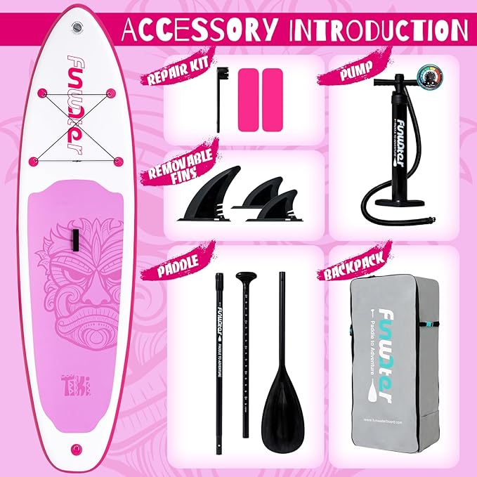 FunWater Inflatable Ultra-Light Stand Up Paddle Board for All Skill Levels with Premium SUP Paddleboard Accessories,Non-Slip Comfort Deck for Youth & Adults - The Vitality Estate
