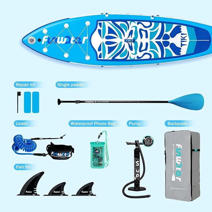 FunWater Inflatable Ultra-Light Stand Up Paddle Board for All Skill Levels with Premium SUP Paddleboard Accessories,Non-Slip Comfort Deck for Youth & Adults - The Vitality Estate