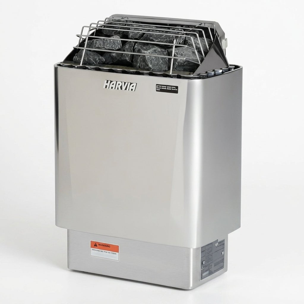 Harvia KIP45W JH45W2401 Kip Series 4.5kW Stainless Steel Sauna Heater at 240V 1PH Stainless Steel - The Vitality Estate