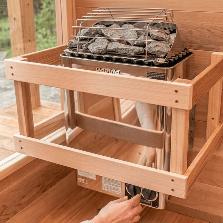 Harvia KIP80B JH80B2401I KIP Series 8kW Stainless Steel Sauna Heater at 240V 1PH with Built-In Time and Temperature Controls Stainless Steel - The Vitality Estate