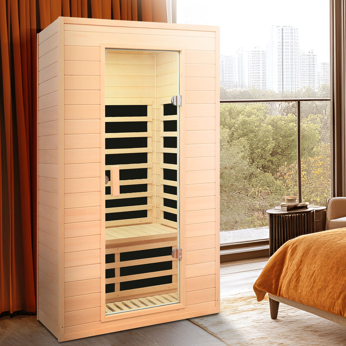 Hemlock Far Infrared Roof Embedded Indoor Sauna Room - The Vitality Estate