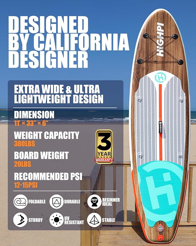 Highpi Inflatable Stand Up Paddle Board for Youth and Adults – Wide Sup with Premium Accessories, Blow Up Paddleboard for Surfing, Fishing, Yoga & More - The Vitality Estate