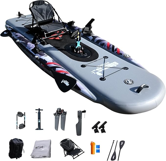 Inflatable Kayak Set: Includes 90in Kayak Paddles and High-Output Pump – SuperTough Mesh PVC and Wire Drawing Filling – Aluminum seat – Pedal System – 1 Person – 418lb Weight Capacity - The Vitality Estate