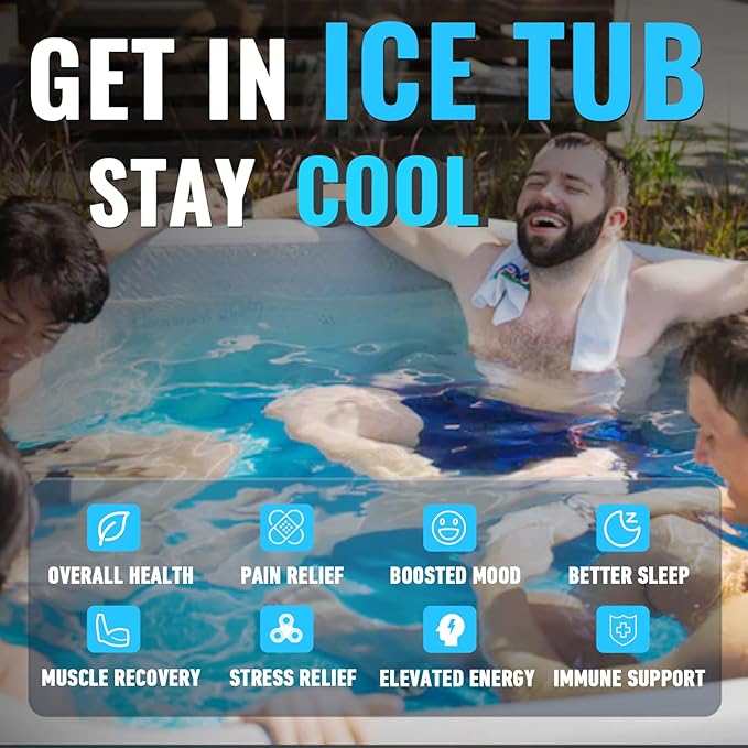 Inflatable Octagonal Ice Bath Tub for Groups, Party Cold Plunge Recovery Tub with Insulated Lid, Fits 8–10 People, 660 Gallon Capacity, 78.74" x 78.74" x 27.56", Portable Durable Design - The Vitality Estate