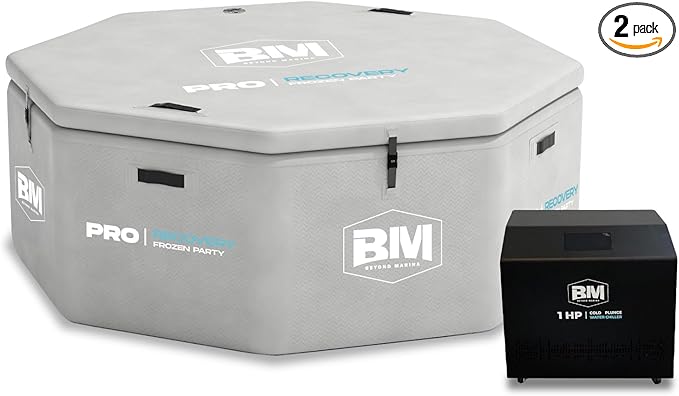 Inflatable Octagonal Ice Bath Tub with1 HP Chiller, Hot & Cold, Ozone, WiFi, Dual Filters, Fast Cooling, 660 Gallon, 78.74" x 78.74" x 27.56", Cold Plunge Tub for Recovery, Fits 8-10 People - The Vitality Estate