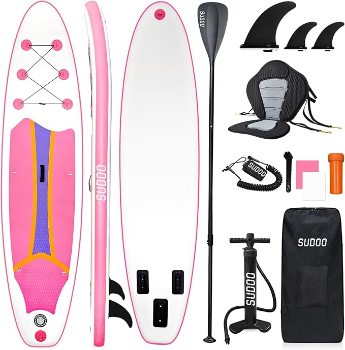 Inflatable Stand Up Paddle Board 10‘x30‘‘- Ultra-Light SUP with Backpack, Pump, Paddle, Coil Leash, 3 Fins, Repair Kit, Stable Design, Non-Slip EVA Deck for Adults & Youth - The Vitality Estate