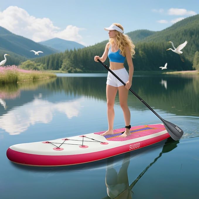 Inflatable Stand Up Paddle Board 10‘x30‘‘- Ultra-Light SUP with Backpack, Pump, Paddle, Coil Leash, 3 Fins, Repair Kit, Stable Design, Non-Slip EVA Deck for Adults & Youth - The Vitality Estate