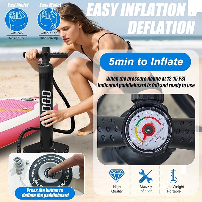Inflatable Stand Up Paddle Board 10‘x30‘‘- Ultra-Light SUP with Backpack, Pump, Paddle, Coil Leash, 3 Fins, Repair Kit, Stable Design, Non-Slip EVA Deck for Adults & Youth - The Vitality Estate