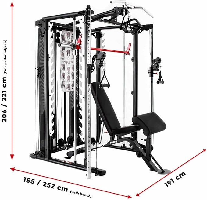 Inspire Fitness Functional Trainer Home Gym, SCS Smith Machine Cage System - Cable Machine Accessories - D-Handles, Ankle Strap & Multi-Function Belt - The Vitality Estate