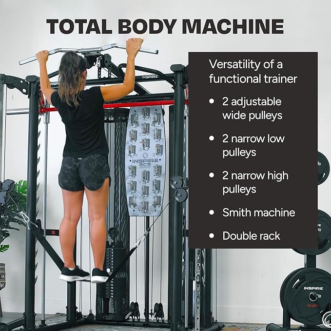 Inspire Fitness Functional Trainer Home Gym, SCS Smith Machine Cage System - Cable Machine Accessories - D-Handles, Ankle Strap & Multi-Function Belt - The Vitality Estate