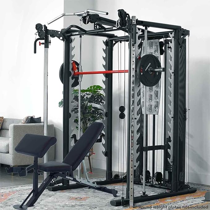 Inspire Fitness Functional Trainer Home Gym, SCS Smith Machine Cage System - Cable Machine Accessories - D-Handles, Ankle Strap & Multi-Function Belt - The Vitality Estate