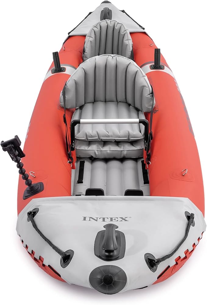 INTEX 68309EP Excursion Pro K2 Inflatable Kayak Set: Includes Deluxe 86in Kayak Paddles and High-Output Pump – SuperTough PVC – Adjustable Bucket Seat – 2-Person – 400lb Weight Capacity - The Vitality Estate