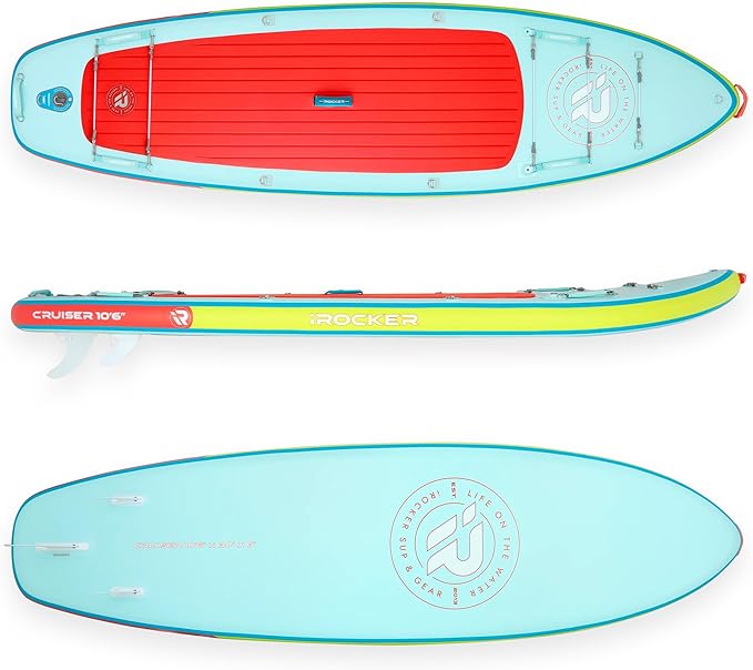 iROCKER Cruiser 7.0 Inflatable Stand Up Paddle Board Premium SUP and Accessories - Beginner Friendly - Extra Wide Base - Tandem Capable - The Vitality Estate