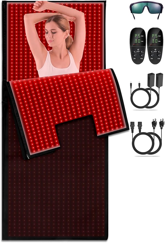 iTHERAU Large Red Light Therapy Blanket 2460 LEDs Infrared Red Light Sleep Bag for Full Body, Resolve Inflammation, Relieve Joint or Back Pain, Red Light Wrap 660 & 850nm Wavelengths, 71in X 32in - The Vitality Estate