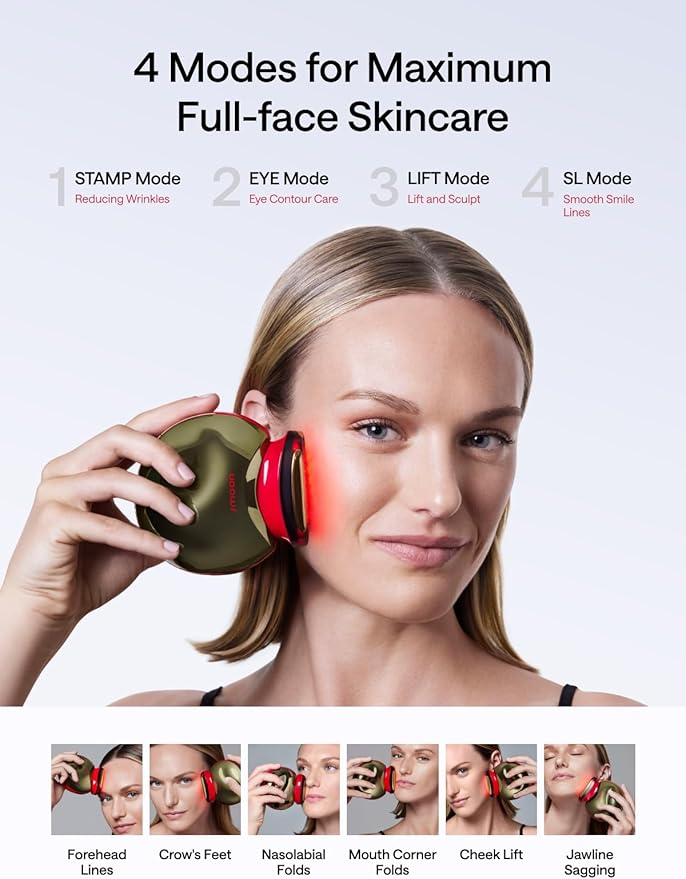 JMOON NouvelleSkin Facial Toning Device, FDA-Cleared Microcurrent Facial Device and Red Light Therapy for Face, 4 Modes & 5 Intensity Levels for Personalized Face Lift & Smoothing. M30U PR - The Vitality Estate